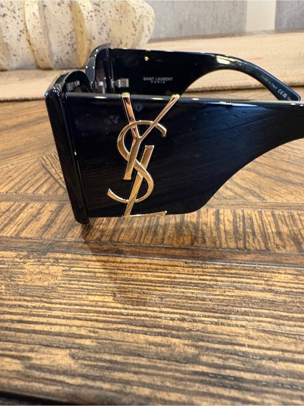 Saint Laurent Black Square Logo Sunglasses - Picture 4 of 7